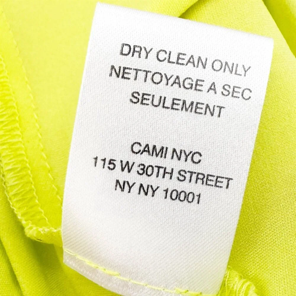 Cami NYC Silk Blend Camis Top in Acid Green Neon w/ criss cross tie back XL - Picture 7 of 9